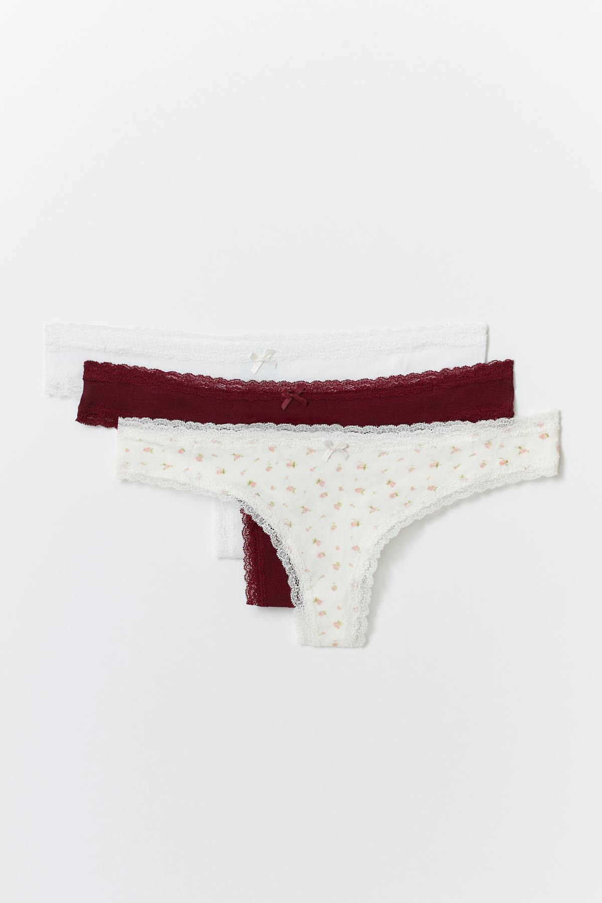 3-pack brazilian - Flower pink