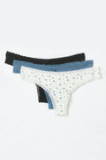 3-pack brazilian - Blue flower