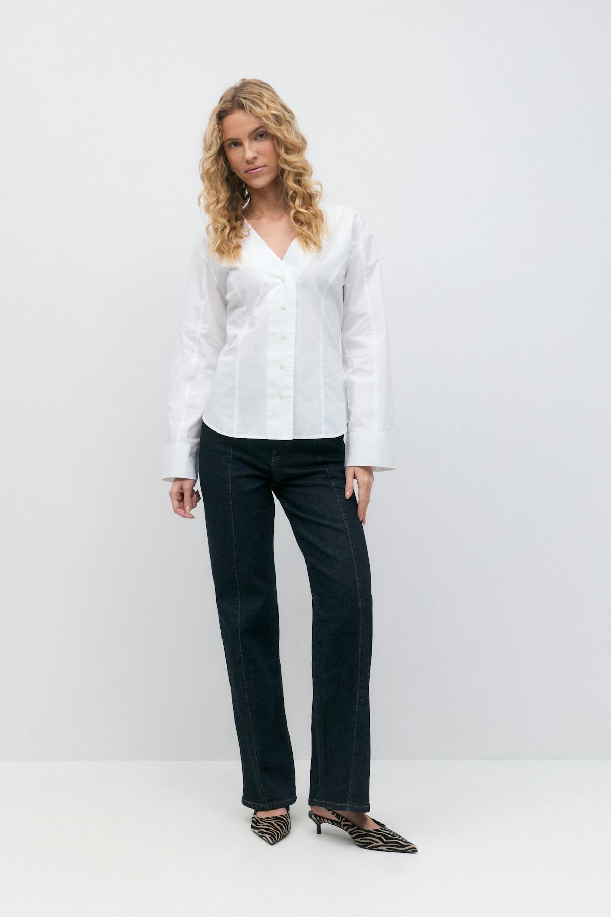 Shaped blouse - Blanc
