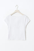 Y boatneck top - Blanc