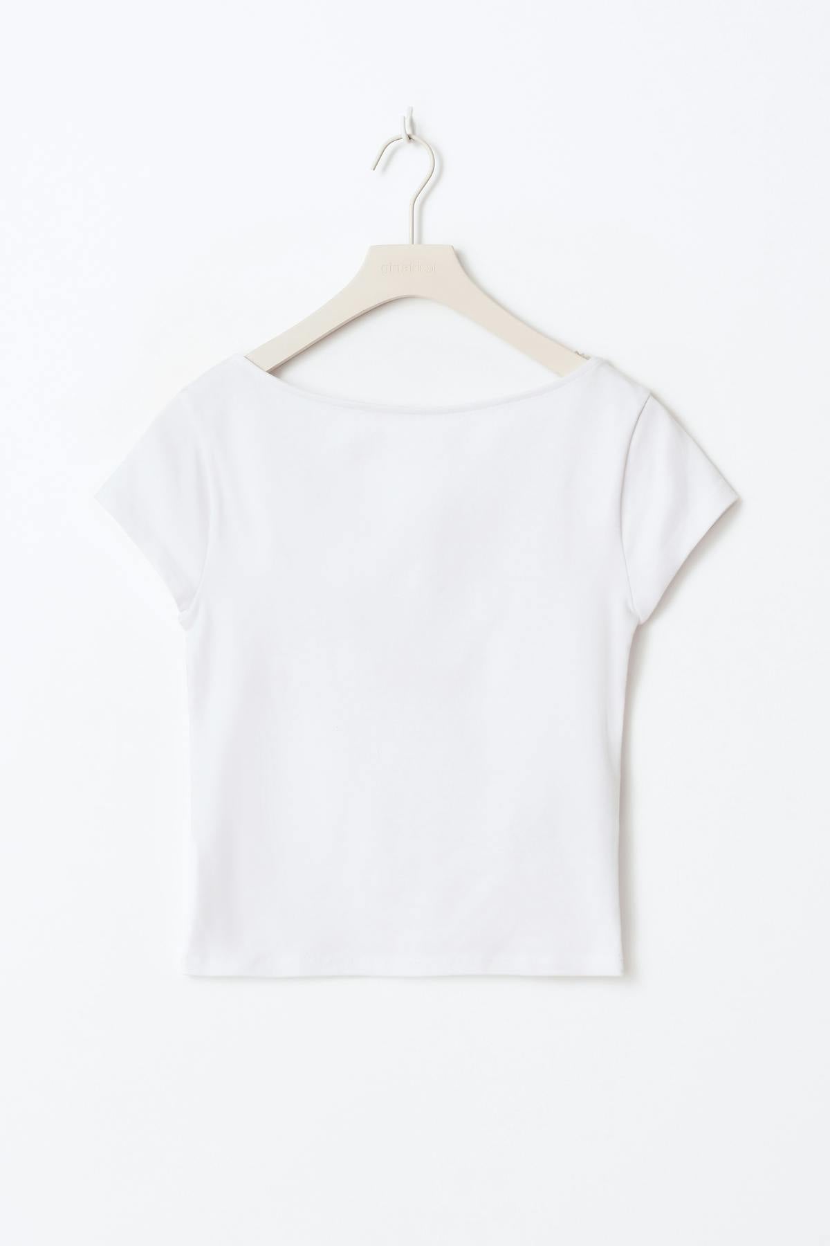 Y boatneck top - Blanc