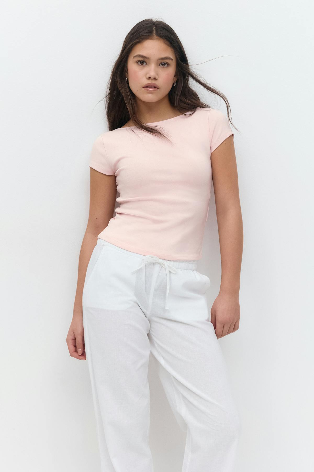 Y boatneck top - Ballet slipper