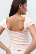 Y boatneck top - Ballet slipper