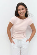 Y boatneck top - Ballet slipper
