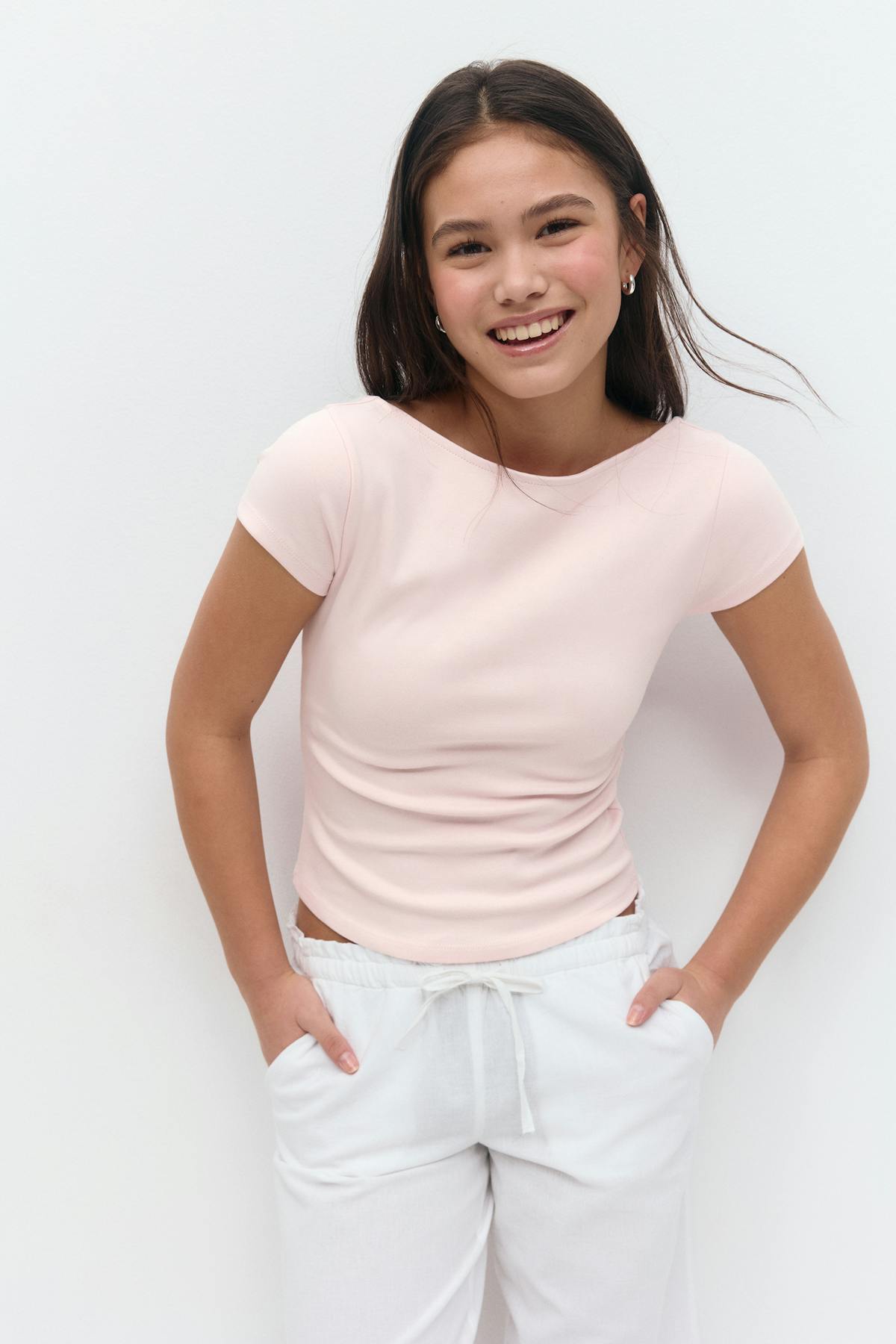 Y boatneck top - Ballet slipper