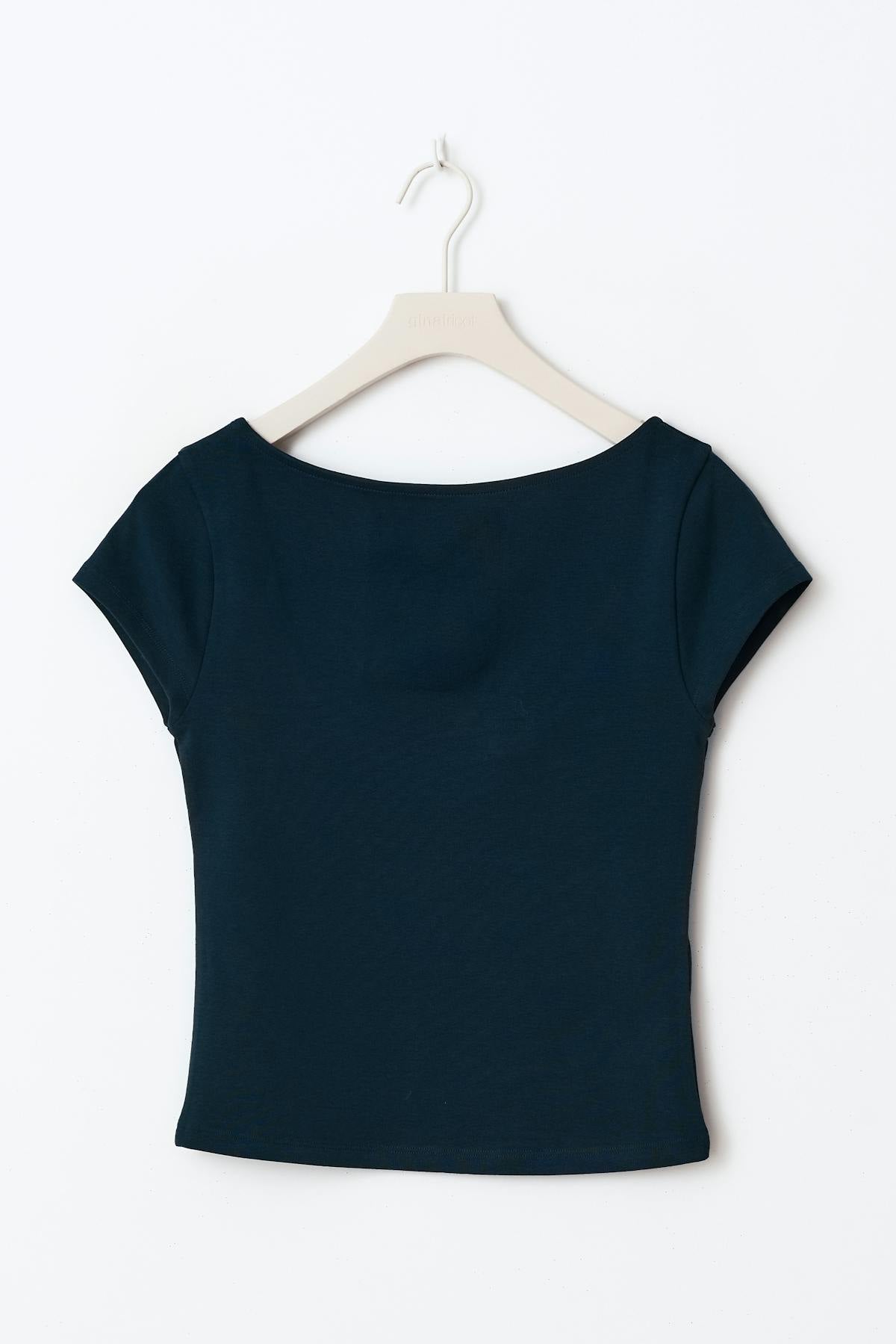Y boatneck top - Navy blazer