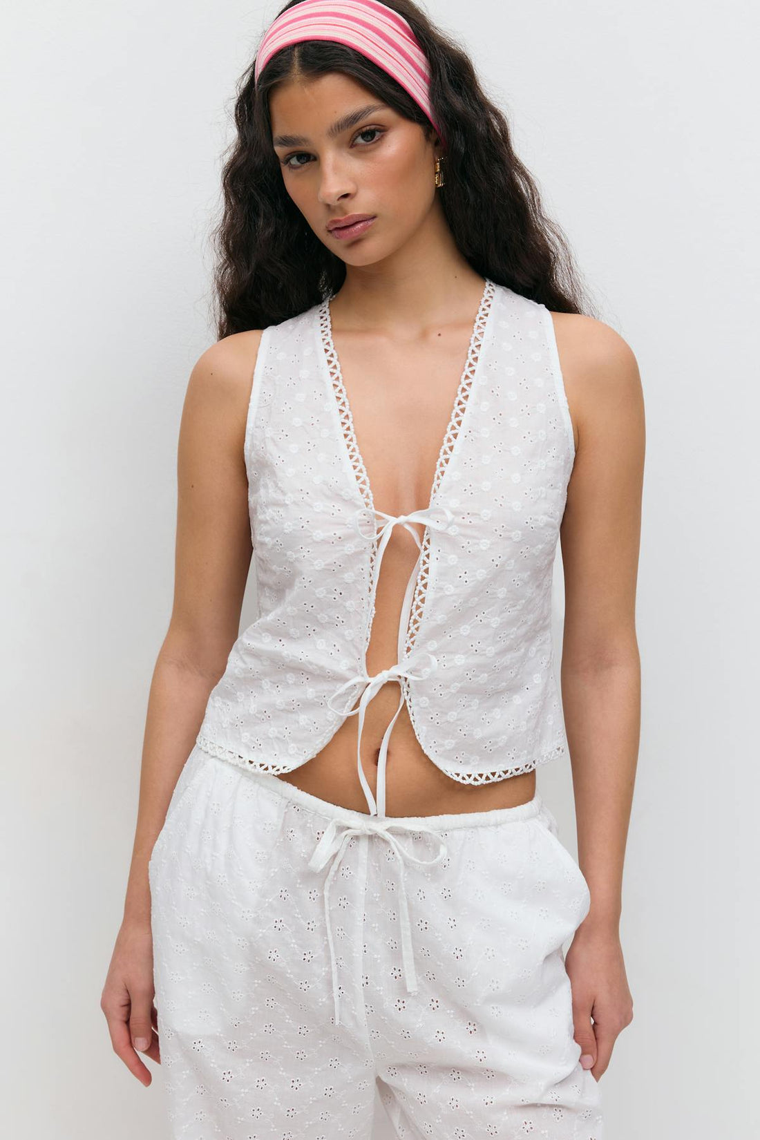 Anglaise tie vest - Blanc