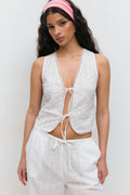 Anglaise tie vest - Blanc