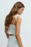 Gauze homewear top - White/grey