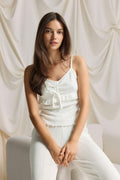 Pointelle loungwear singlet - Creme