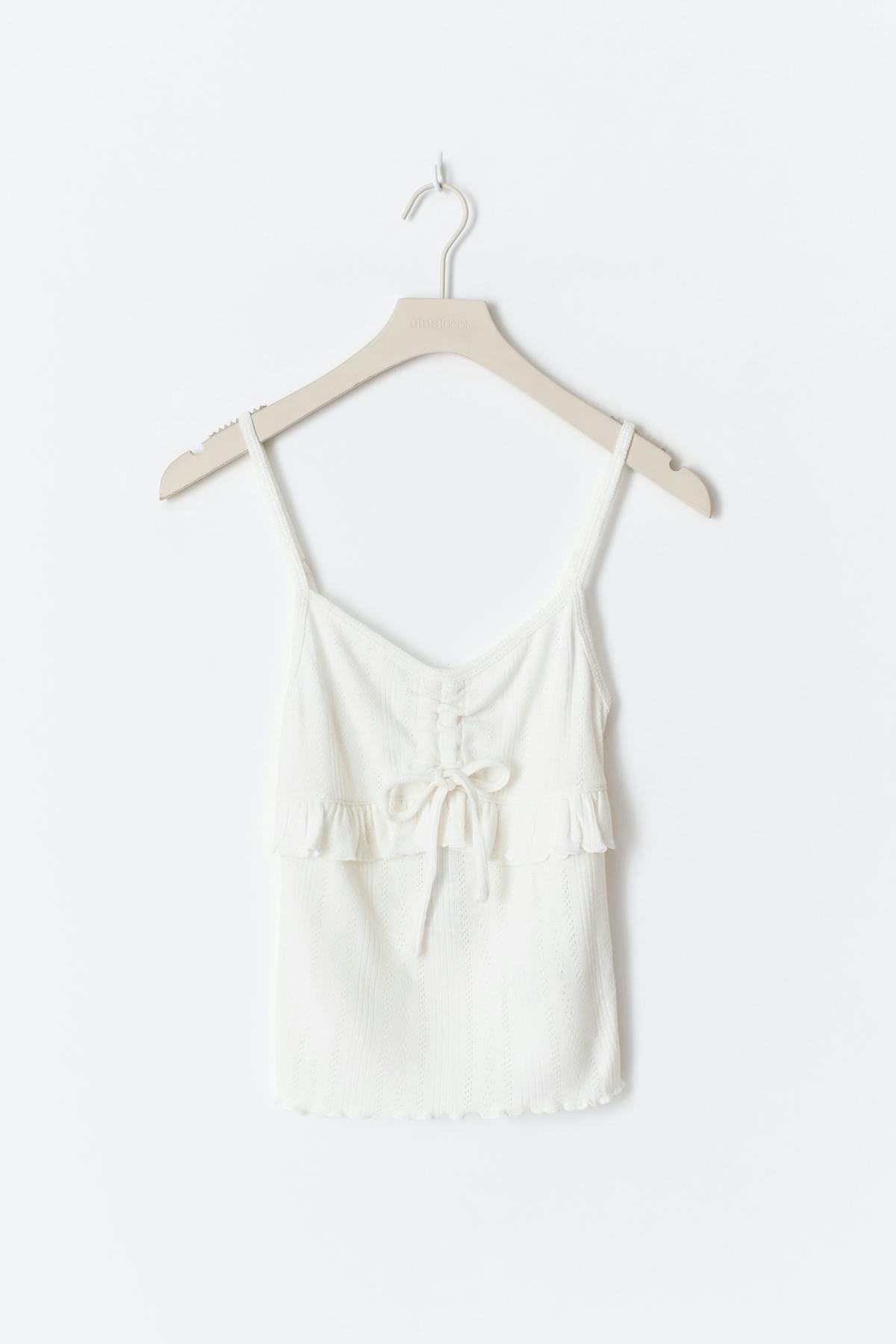 Pointelle loungwear singlet - Creme