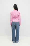 Shaped tie shirt - Pink stripe