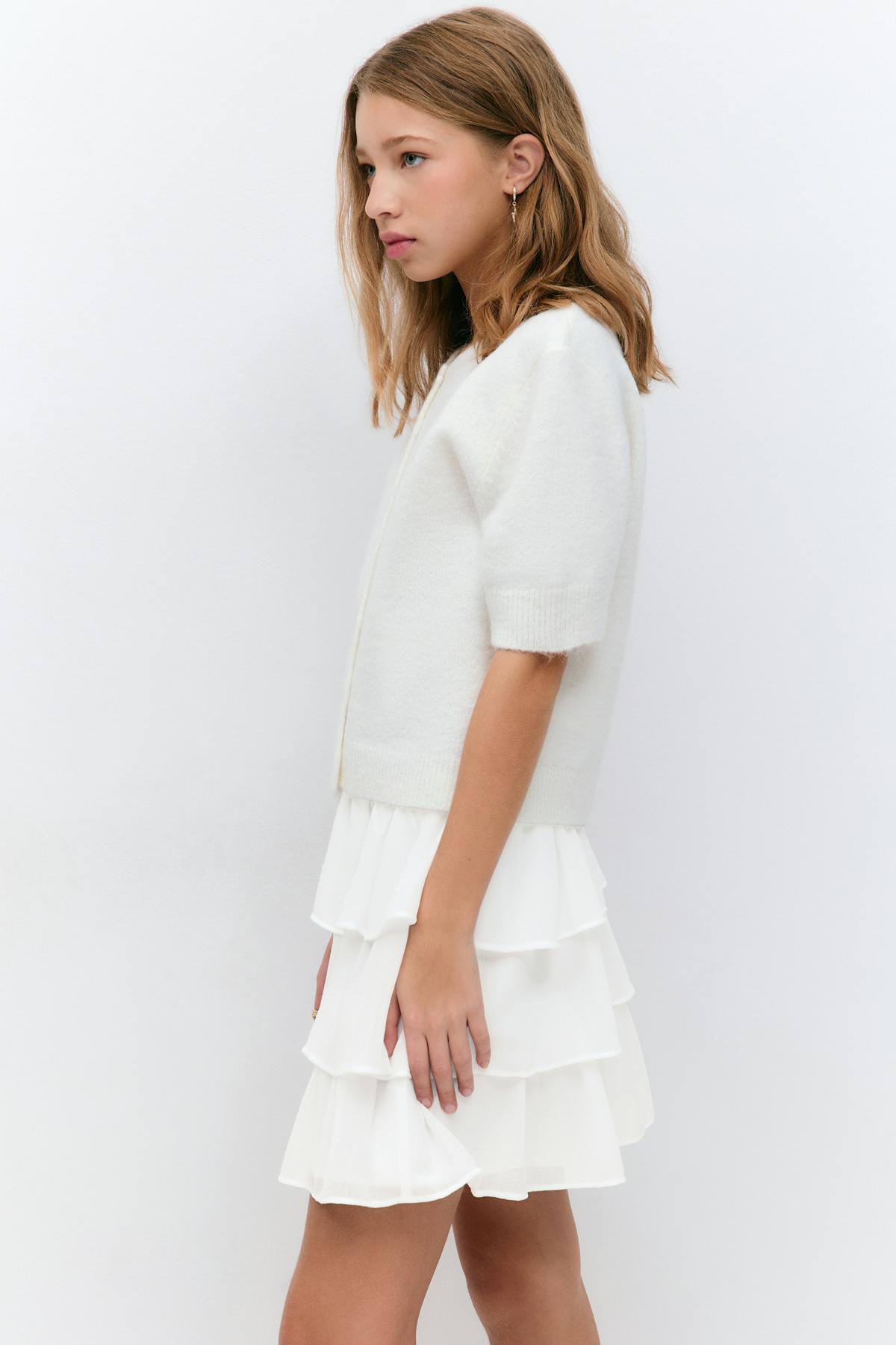 Y frill skirt - Blanc