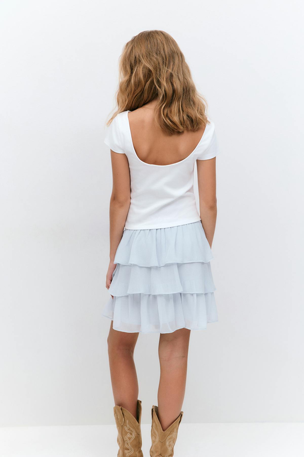Y frill skirt - Bleu clair