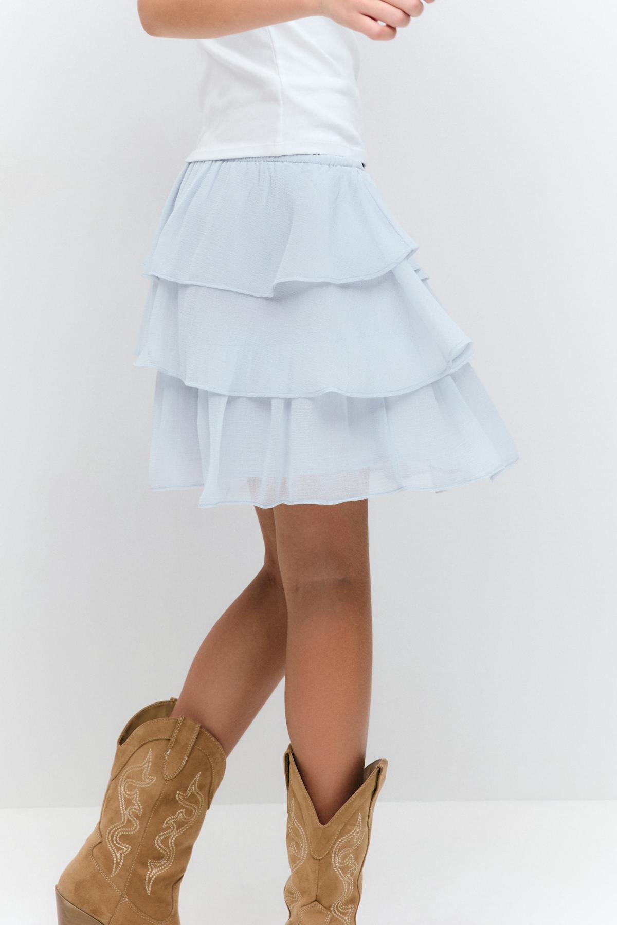 Y frill skirt - Bleu clair