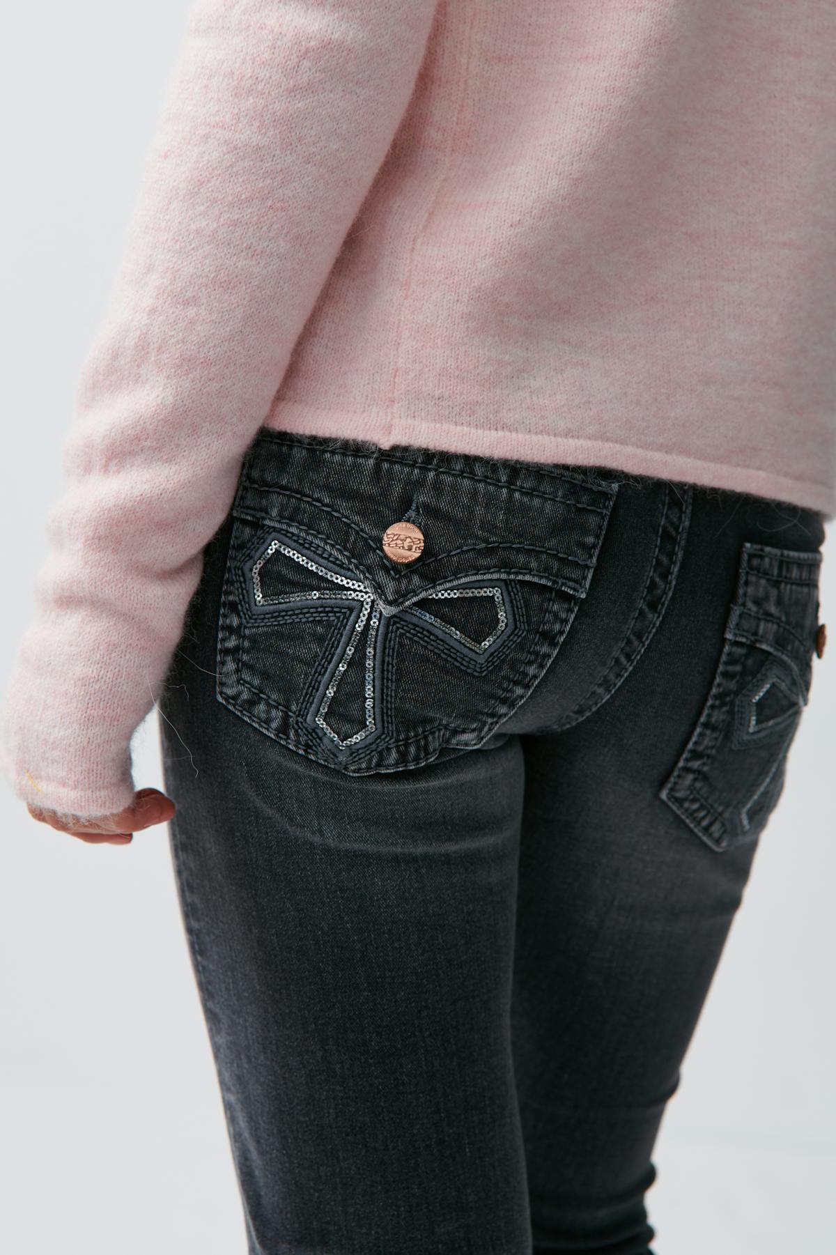 Embroidery tall jeans - Bleu