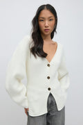 Knitted shaped blazer - Blanc cassé