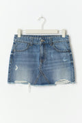 Y denim skirt - Mid blue