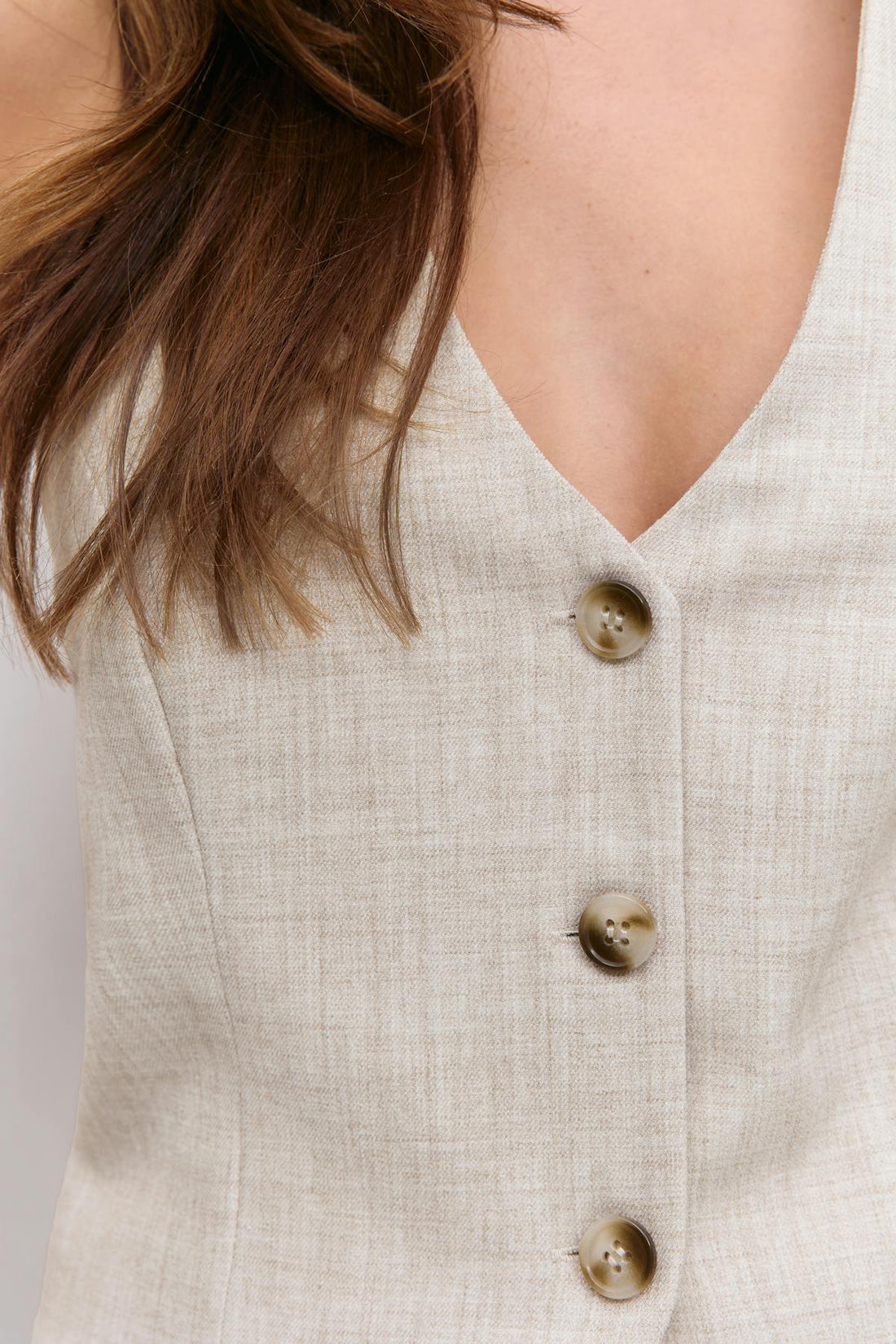 Halterneck tailored vest - Beige melange