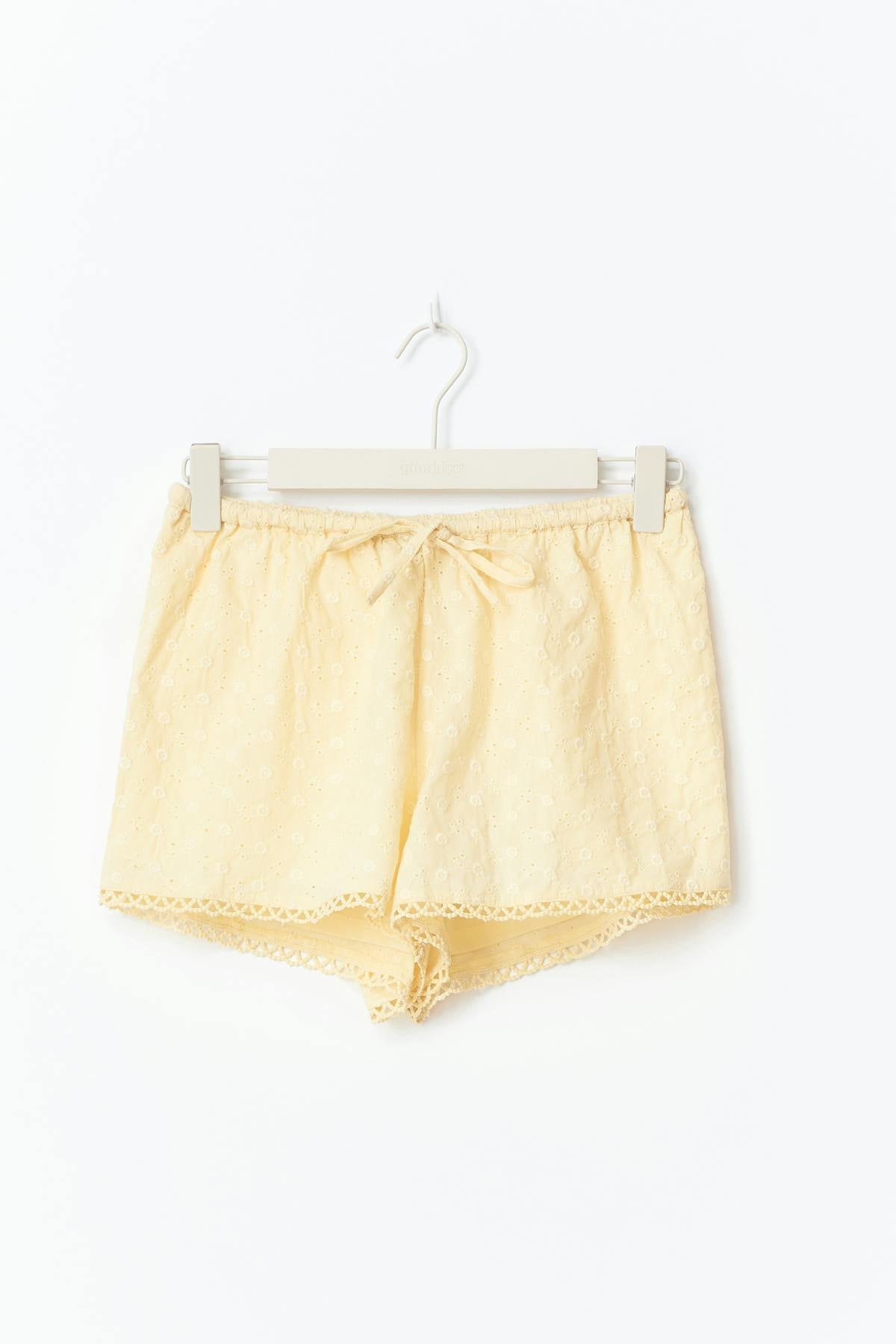 Broderie anglaise shorts - Noir