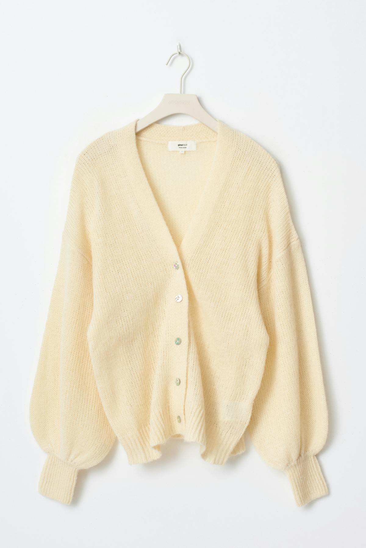 Chunky knitted cardigan - Blanc cassé