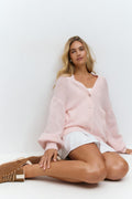 Chunky knitted cardigan - Gardenia
