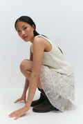 Knitted tape yarn vest - Blanc cassé