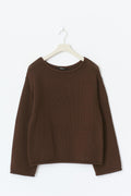 Knitted tape yarn sweater - Chestnut