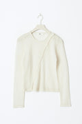 Asymmetric knitted cardigan - Gardenia