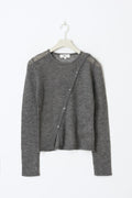 Asymmetric knitted cardigan - Mid grey mel