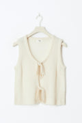 Knitted tie vest - Gardenia