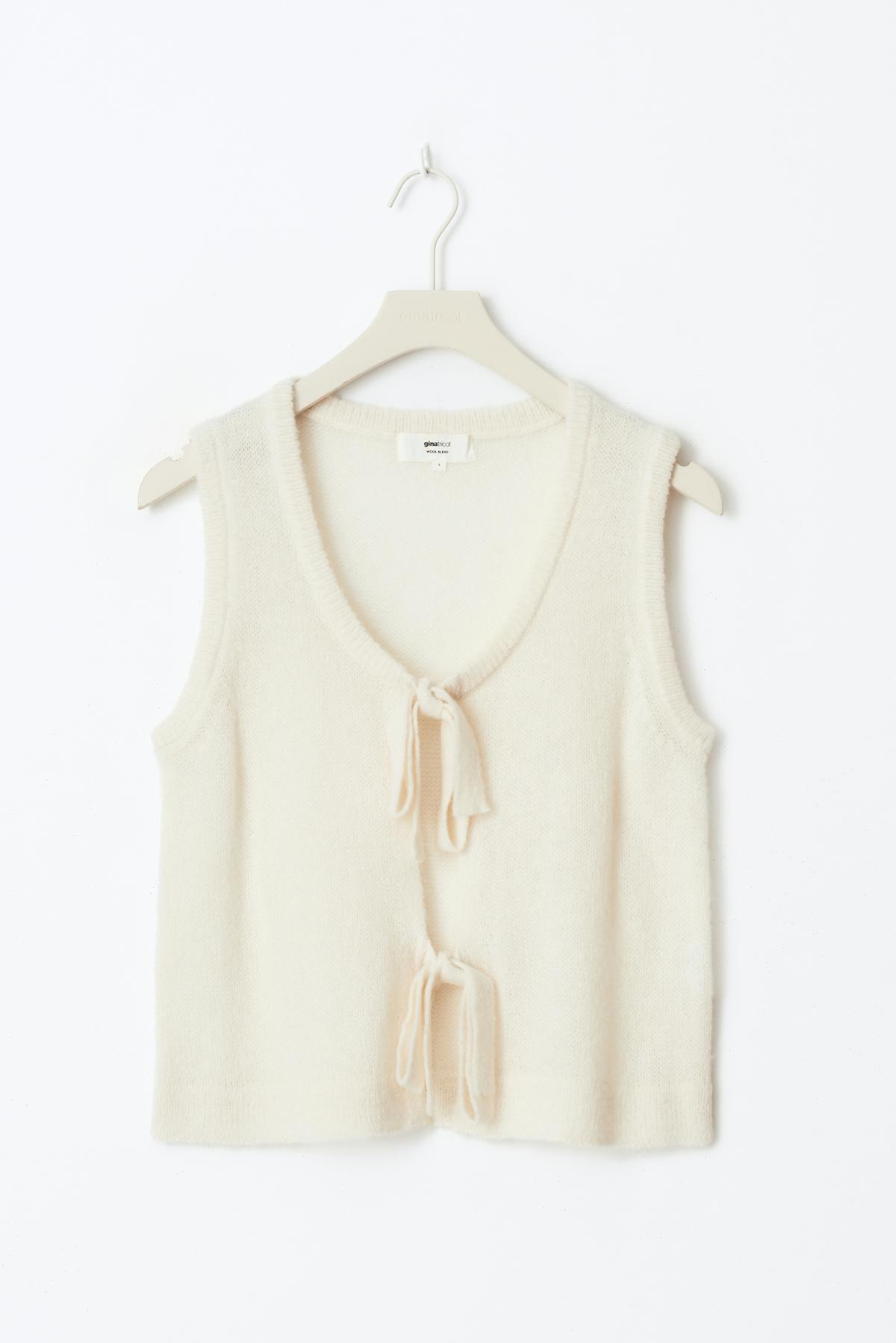 Knitted tie vest - Gardenia
