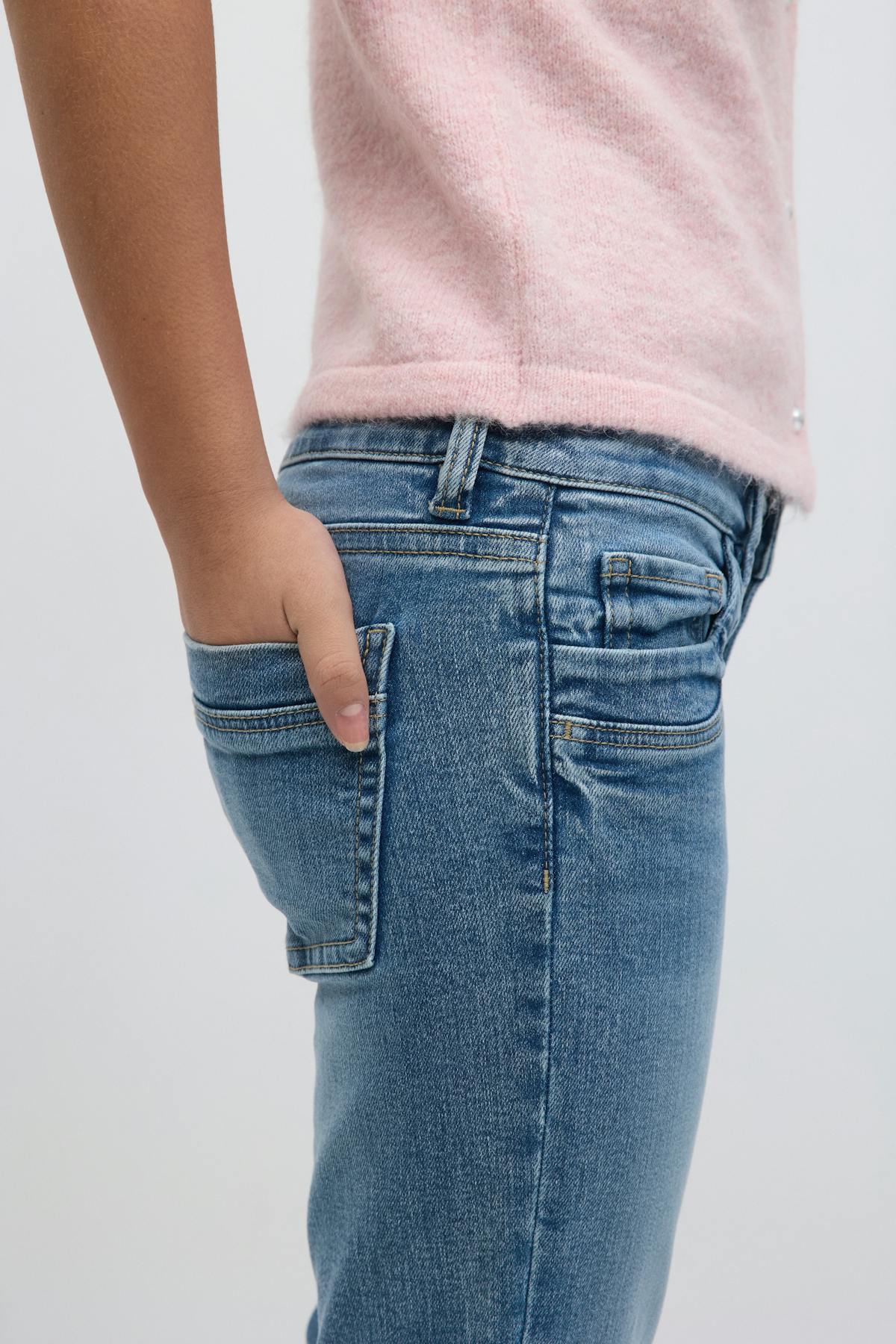 Scandi low waist bootcut jeans - Gris clair