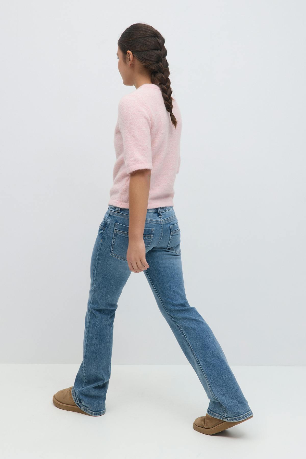 Scandi low waist bootcut jeans - Gris clair