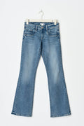 Scandi low waist bootcut jeans - Gris clair
