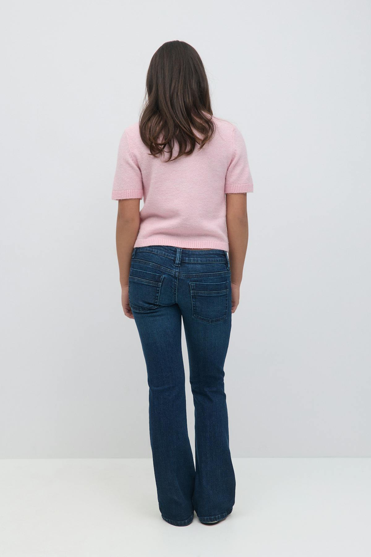 Scandi low waist bootcut jeans - Gris clair