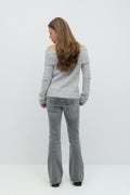 Scandi low waist bootcut jeans - Gris clair