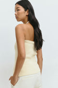 knitted tube top - Chicory coffee