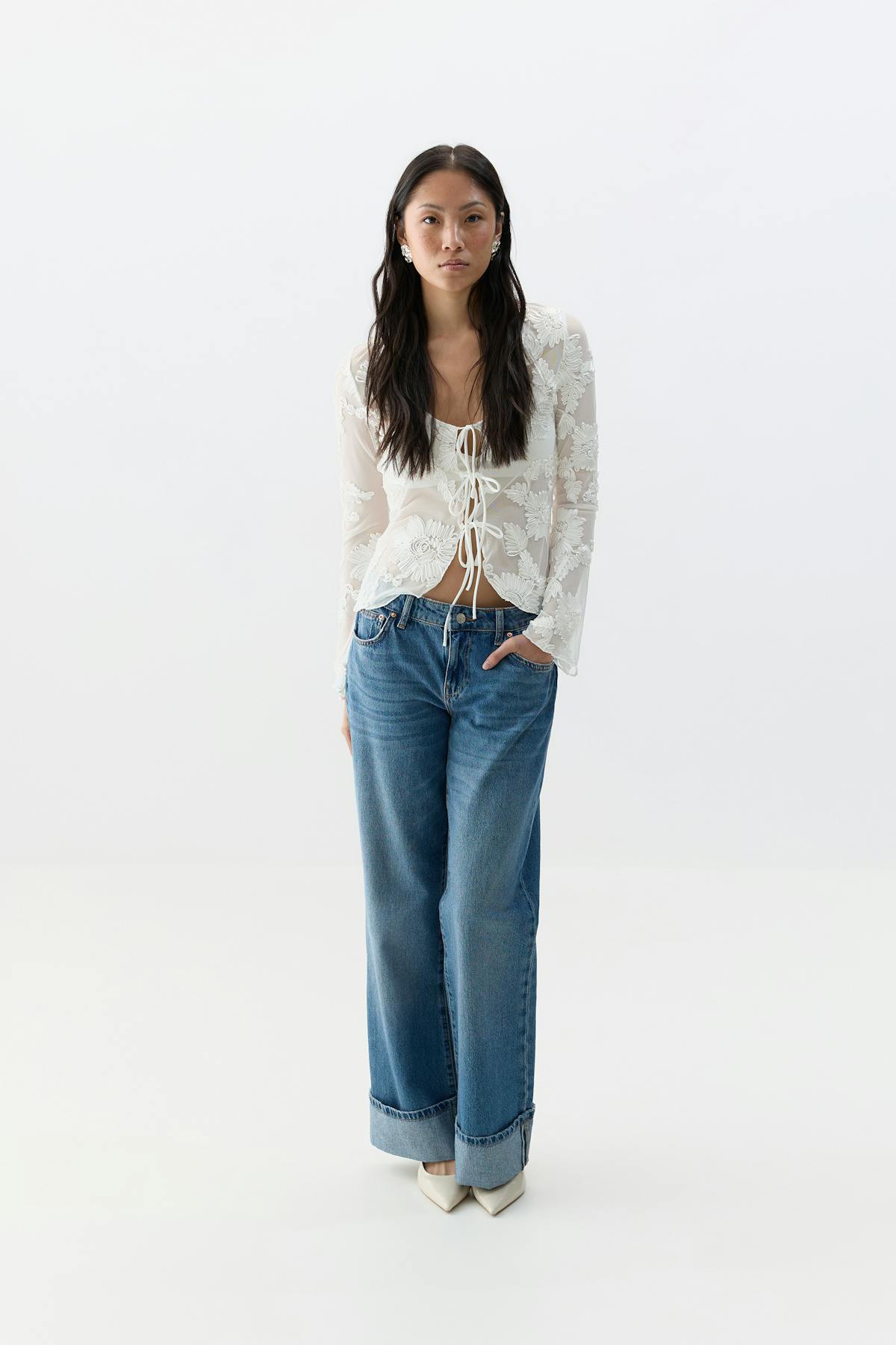 Embroidery top - Blanc cassé