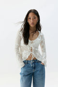 Embroidery top - Blanc cassé