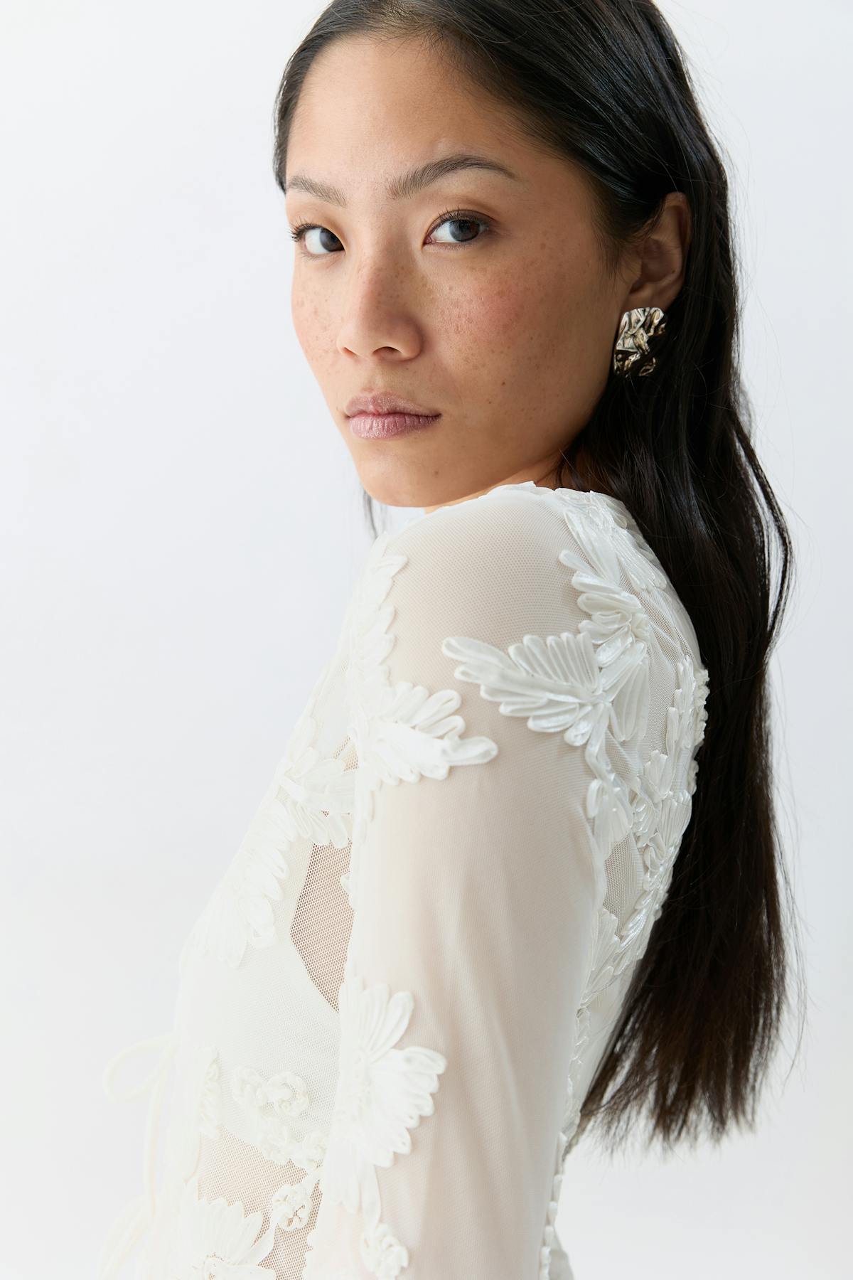 Embroidery top - Blanc cassé
