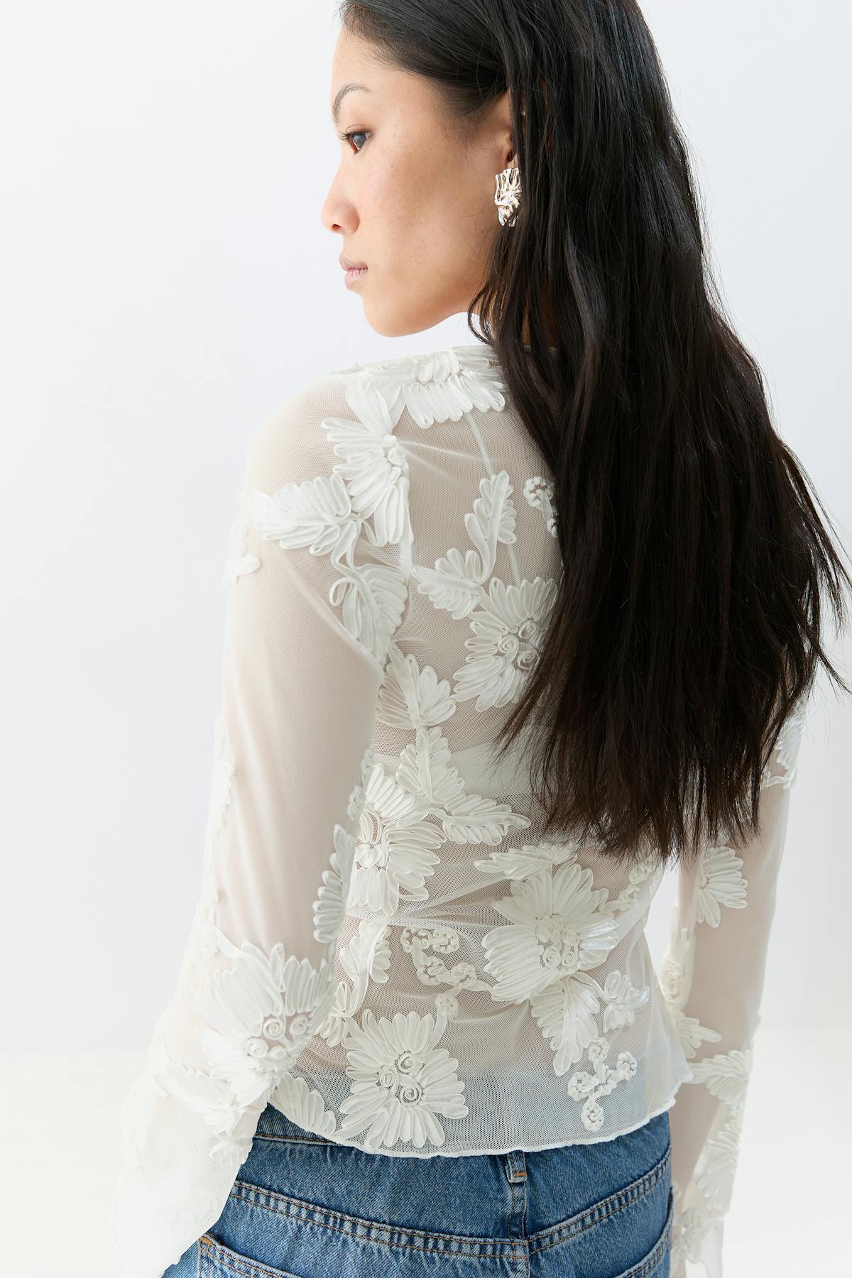 Embroidery top - Blanc cassé
