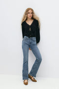 Frill tie blouse - Noir
