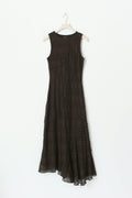 Lace midaxi dress - Marron