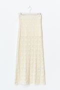 Knitted crochet skirt - Crème