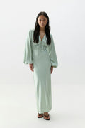 satin midaxi dress - Noir