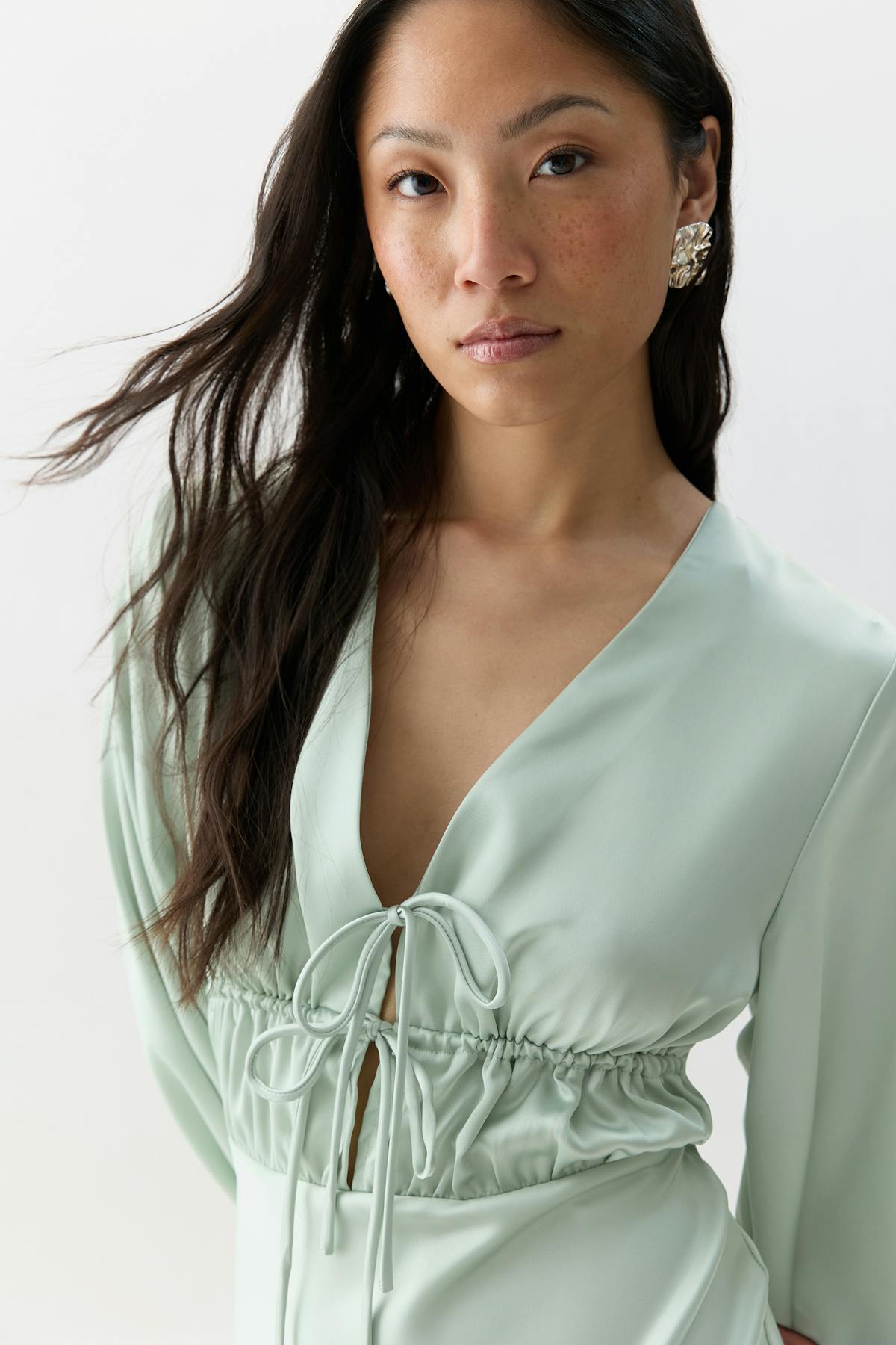 satin midaxi dress - Ponderosa pine
