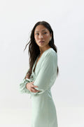 satin midaxi dress - Ponderosa pine