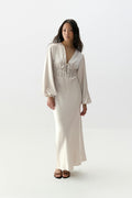 satin midaxi dress - Noir