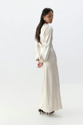 satin midaxi dress - Noir